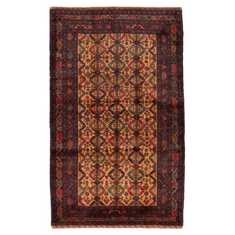 ECARPETGALLERY Hand-knotted Teimani Tan Wool Rug - 3'11 x 6'8