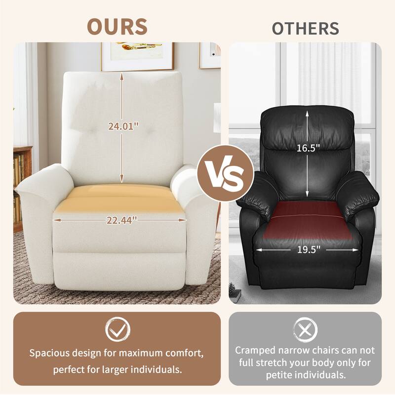 270°Power Swivel Rocker Recliner Chair w/Phone Holder, Electric Glider Reclining Sofa with USB Ports, Power Swivel Glider