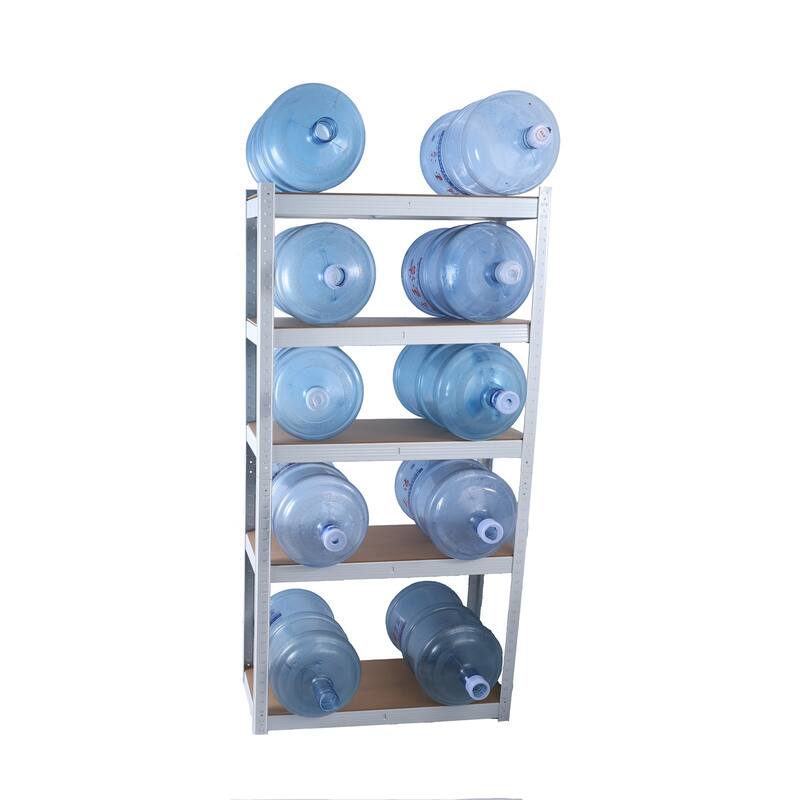 5-Shelf Metal Pantry Organizer with Adjustable Height, Multipurpose Kitchen Storage Utility Rack-White