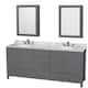 Option Dark Gray, White Carrara Marble Top, Chrome Trim