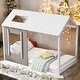 preview thumbnail 14 of 24, House Design Twin Wood Bed Frame,Twin Size House Platform Bed White+Gray