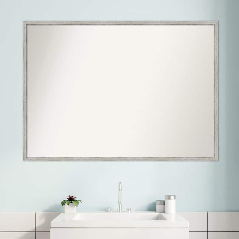 Non-Beveled Bathroom Wall Mirror - Parlor White Frame