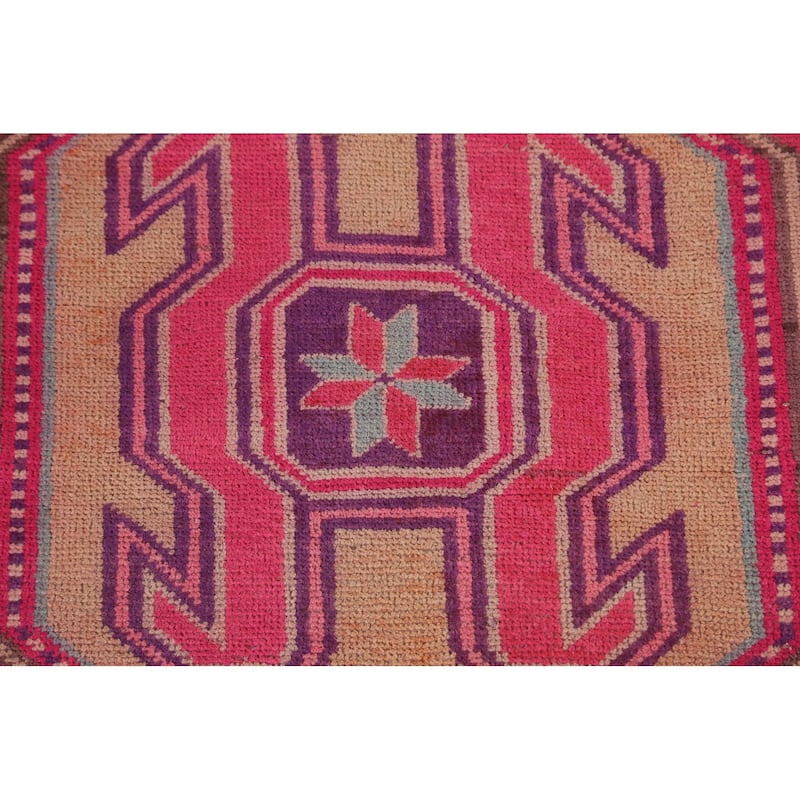 Over Dyed Meshkin Persian Vintage Runner Rug Handmade Wool Carpet - 4'5"x 10'11"