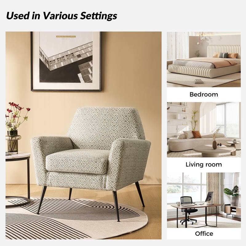 Silas Modern Armchair with Metal Legs by HULALA HOME