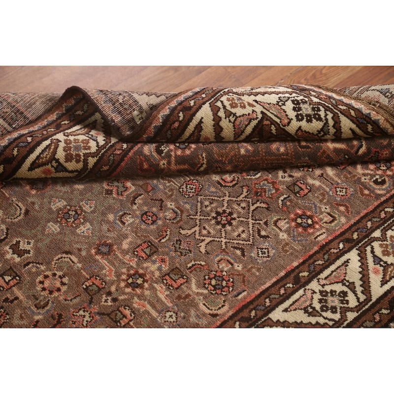 Traditional Hamedan Persian Vintage Runner Rug Handmade Wool Carpet - 3'8"x 9'8"