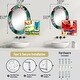 preview thumbnail 4 of 4, Designart 'Diamond Retro VI' Printed Modern Round or Oval Wall Mirror - Space