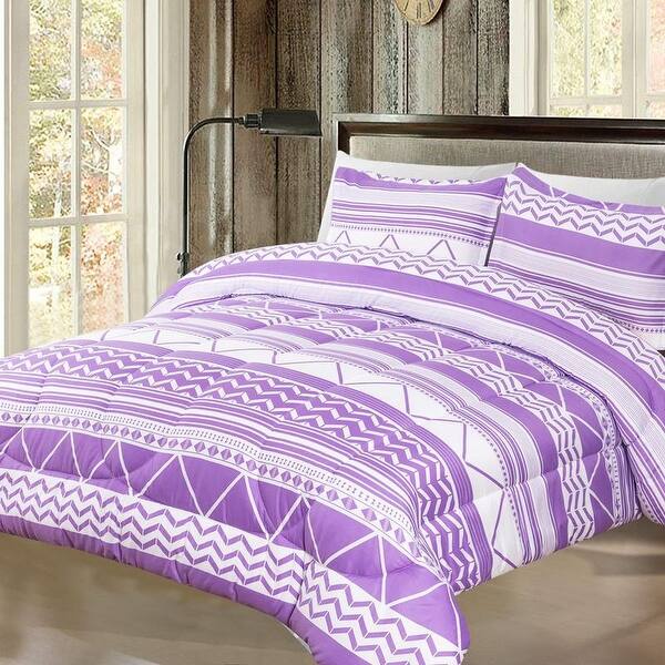 Shatex Purple Comforter Sets 5 Piece Twin for Girls with Fitted Sheet