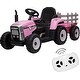 preview thumbnail 1 of 18, 12V 25W Ride on Tractor with Trailer & Remote Control Pink
