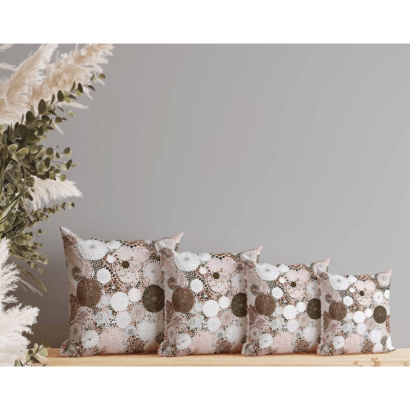 Crystal Drift Faux Suede Reversible Throw Pillow Pink and Brown