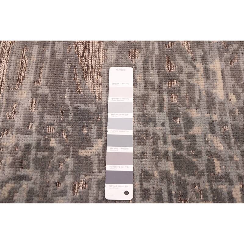 ECARPETGALLERY Hand-knotted Elysian Grey Wool Rug - 9'1 x 11'10