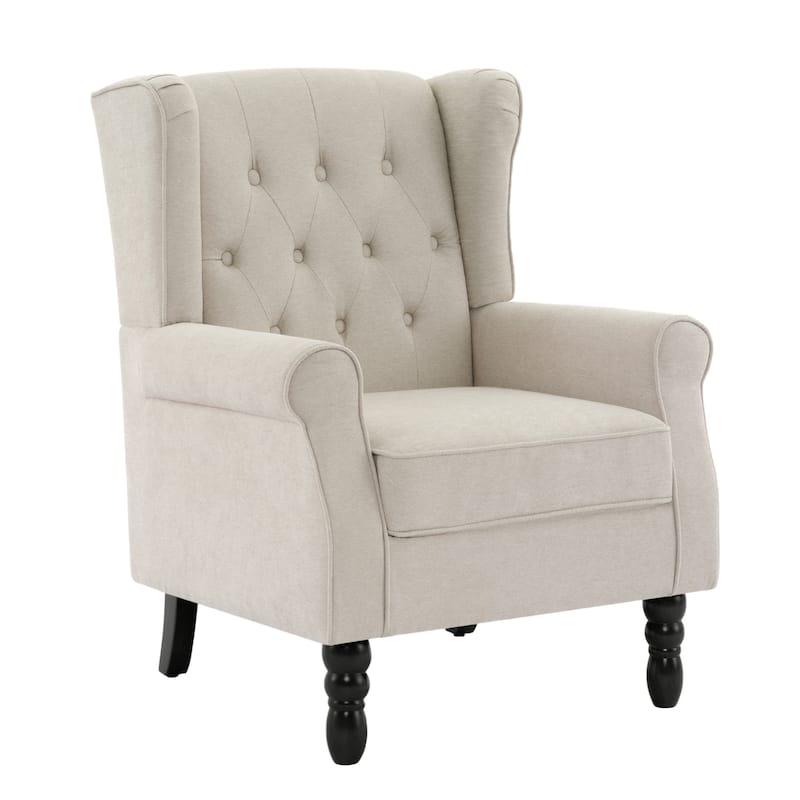 Button-Tufted Accent Chair Wingback Armchair - 38"H