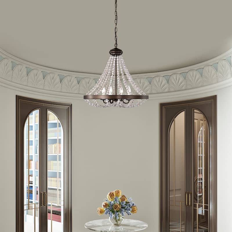 Hana 22 Inch Bohemian Pendant Chandelier 4-Light Candle