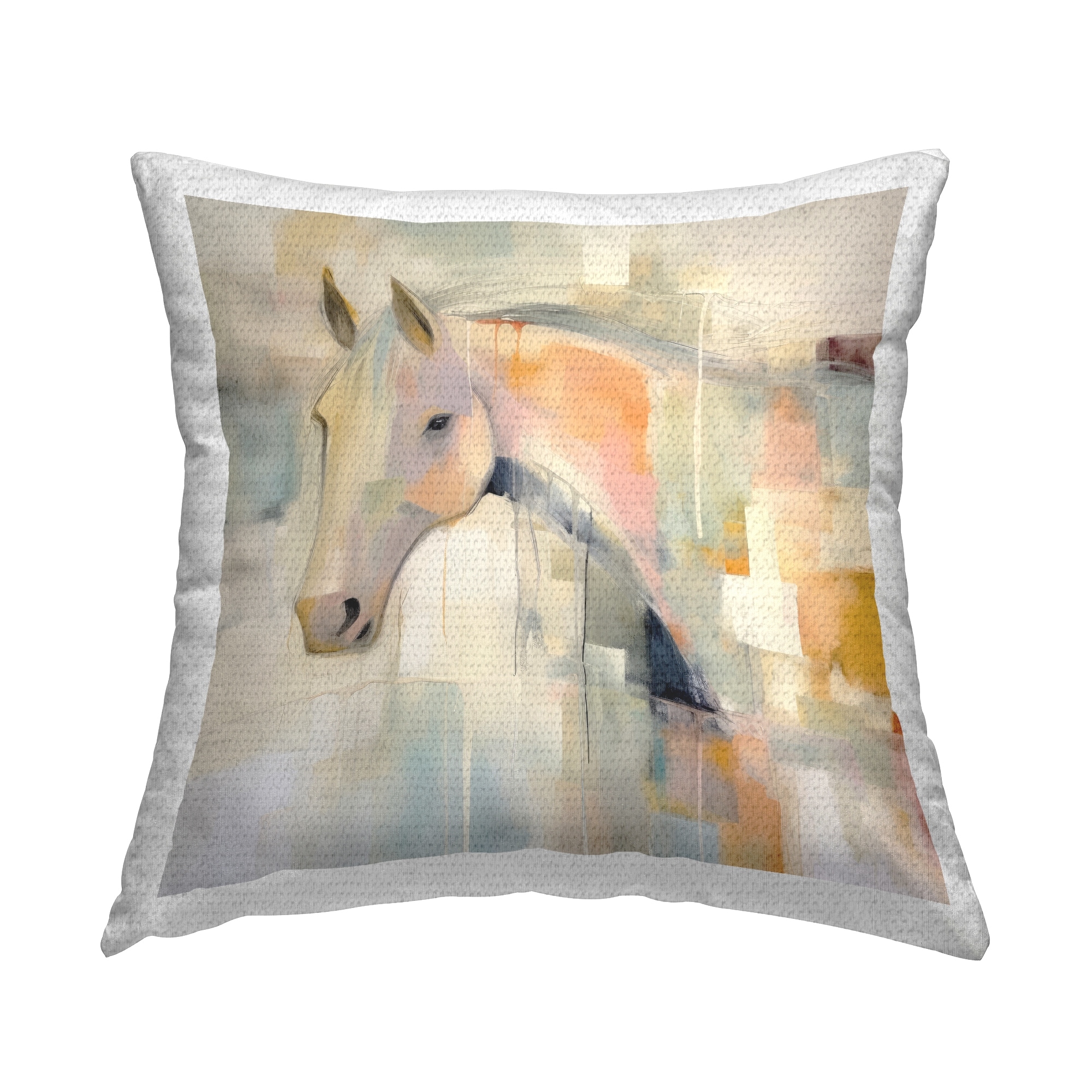 Stupell Abstract Hued Horse Printed Outdoor Throw Pillow Design by Irena Orlov