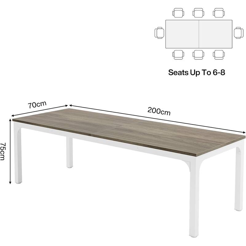 78.7" Rectangular Dining Table, Wood Kitchen Table for Home, Restaurant, Cafe, Office, Apartment, Bakery