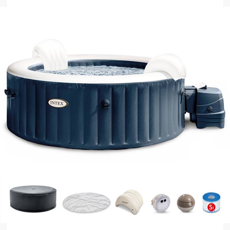 Intex 28429EP PureSpa Plus Portable 77" x 28" Inflatable Hot Tub Bubble Jet Spa - 6 Person
