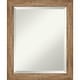 preview thumbnail 16 of 35, Beveled Wood Bathroom Wall Mirror - Owl Brown Narrow Frame