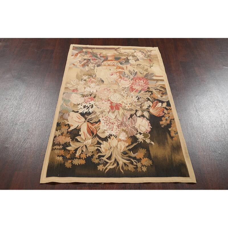 Flat-weave Pictorial Tapestries French Oriental Area Rug Wool Carpet - 3'0" x 5'2"