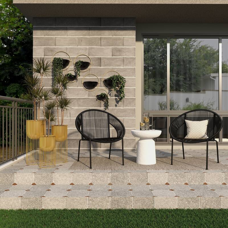 Gold Metal Deep Recessed Dome Indoor Outdoor Planter with Elevated Caged Stand (Set of 3)