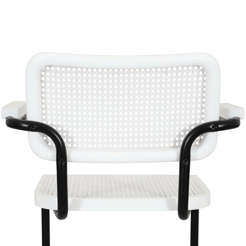 Breuer Chair Company Marcel Breuer Cesca Cane Cantilever Armchair Arm Chair w/ Black Steel Frame (Various Wood & Cane Colors)
