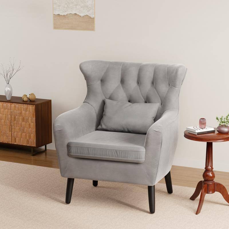 Tuft Velvet Living Room Thick Cushion Accent Chair