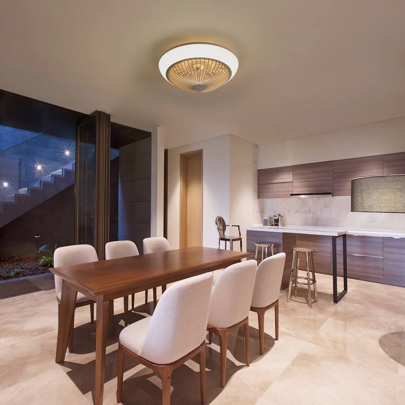 15"/19''/20"/42" RGB Color Dimmable LED Ceiling Fan with APP & Remote Control 6 Wind Speed, with Bluetooth Speaker Optional