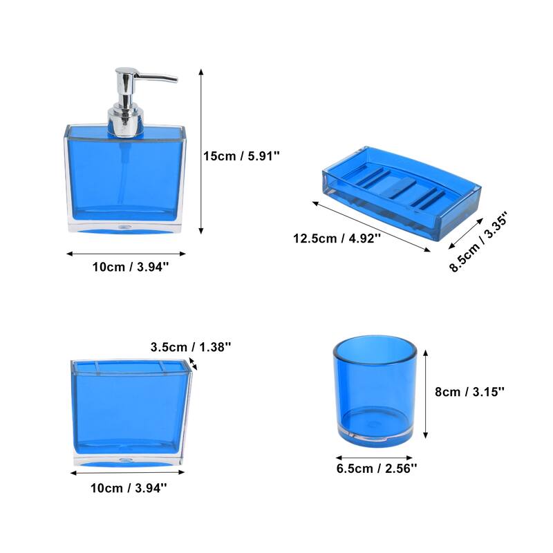 1 Set Lightweight Bathroom Accessories Set for Bathroom Vanities - Blue