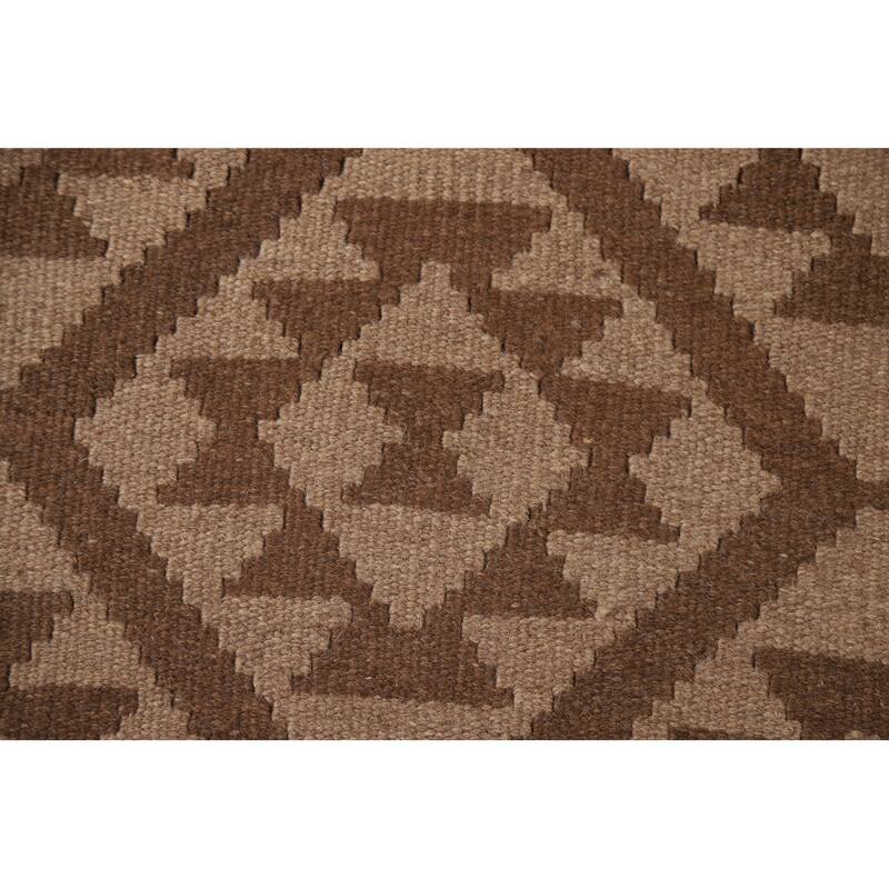Reversible Kilim Oriental Area Rug Flat-weave Bedroom Wool Carpet - 6'11" x 9'9"
