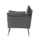 preview thumbnail 88 of 89, HULALA HOME 1ida Modern Velvet Tufted Accent Armchair with Gold Metal Legs