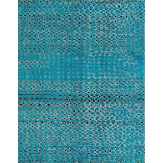 Ahgly Company Machine Washable Abstract Bright Turquoise Blue Area Rugs ...