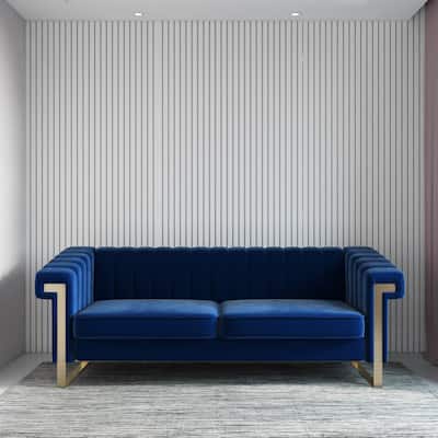 Burchel 83.86'' Square Arm Sofa With Metal Legs
