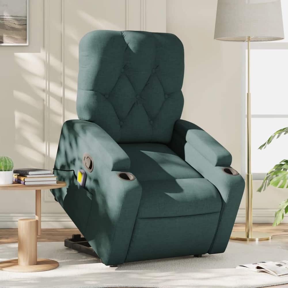 vidaXL Stand up Massage Recliner Chair Power Lift Wingback Armchair Fabric
