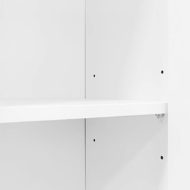 80 inch TV Stand, 8.4 ft Wall Unit Entertainment Center with Bookshelves & Glass Door Cabinets