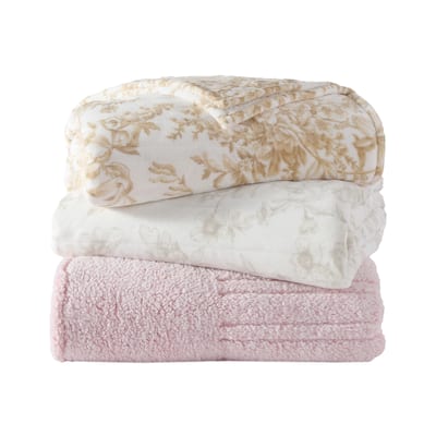 Laura Ashley Plush Reversible Heated Blanket
