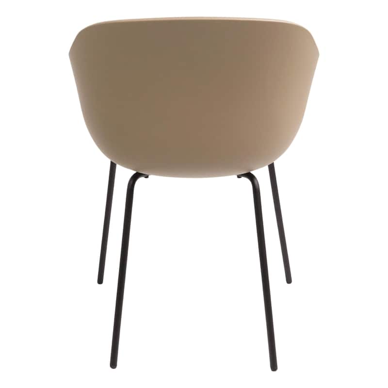 Furnish Theory Curve-K ML Indoor/Outdoor Dining Armchairs Arm Chairs w Polypropylene Shell & Powder-Coated Steel Legs (Set of 2)