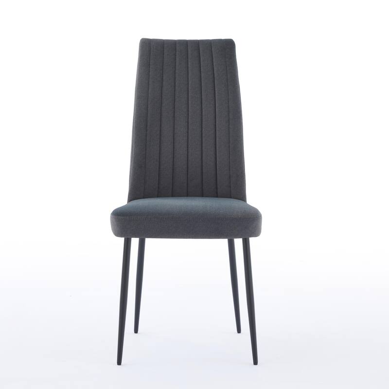 GDFStudio - Calden Minimalist Velvet Dining Chair Set with Adjustable Foot Studs, Modern Iron Base