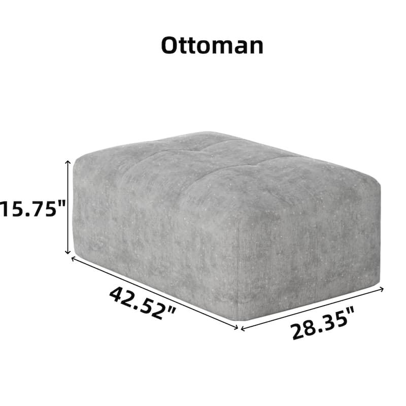 Modern Oversized Modular Sectional Sofa,Sparkling Chenille Fabric Soft Cushion Sofa with 2 Pillows,DIY Combination Tufted Sofa