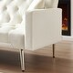 preview thumbnail 11 of 13, Versatile Convertible Folding Futon Sofa Bed, Features Adjustable Backrest and Stylish Gold Legs.