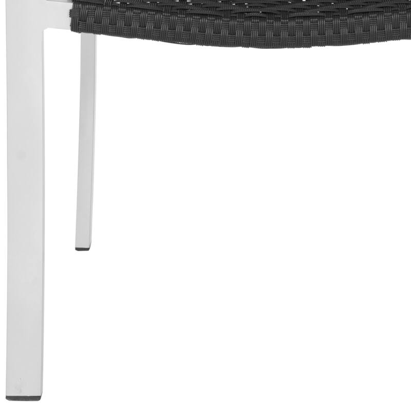 SAFAVIEH Shelvie Black Stackable Indoor/Outdoor Chairs (Set of 2) - 22Wx23Dx35H