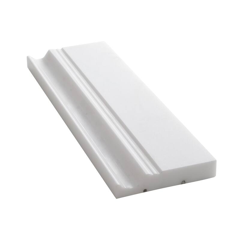 Apollo tile 4 x 12 Grandis Polished White Thassos Marble Tile (3.33 sq ft/case) - 10 Pack