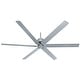 preview thumbnail 1 of 1, Hunter 96" HFC Outdoor Ceiling Fan with Wall Control, Damp-Rated, 3 or 6 Blades - Satin Metal