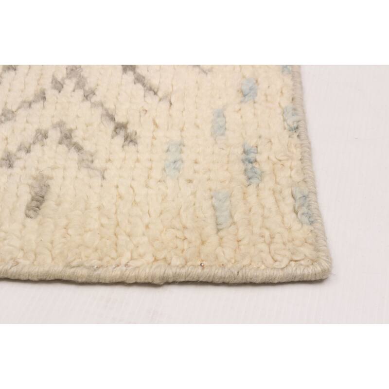 ECARPETGALLERY Hand-knotted Tangier Cream Wool Rug - 5'3 x 7'7