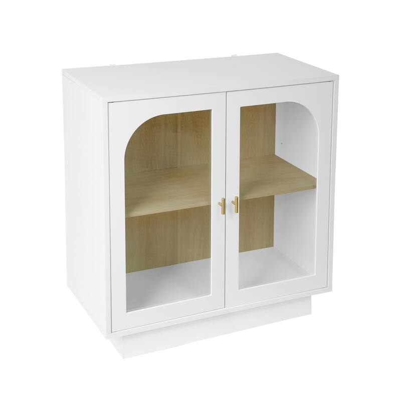 2-Door Glass Cabinet Storage Cabinet