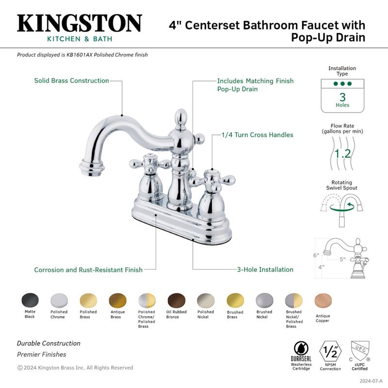 Heritage 4 in. Centerset Bathroom Faucet