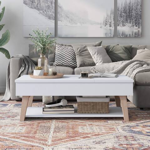 Furniture of America Willen White 47-inch 1-shelf Lift-top Coffee Table