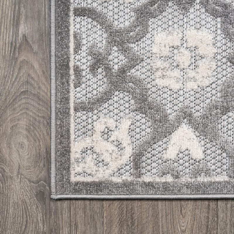JONATHAN Y Crisantemo Tile Trellis High-Low Indoor/Outdoor Area Rug