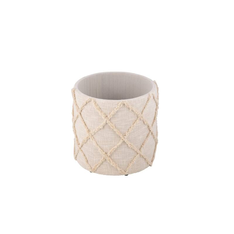 Handwoven Fabric Storage Ottoman