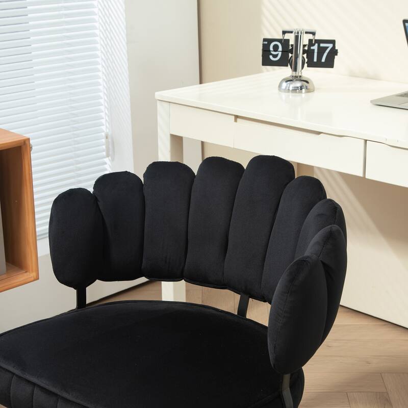 Velvet Home Office Desk Chair Modern Cute Computer Chair with Wheels Swivel Height Adjustable, for Home Office