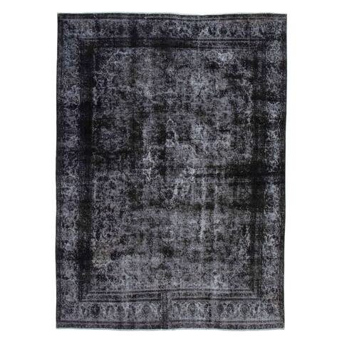 ECARPETGALLERY Hand-knotted Color Transition Black Wool Rug - 8'9 x 11'7