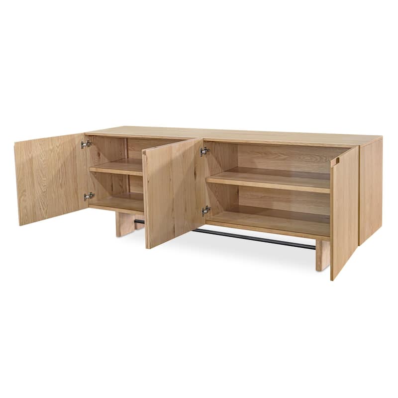 Title: NADAAL STUDIOS Thornefield Sideboard, Minimalist Solid Oak with Rounded Edges, Natural