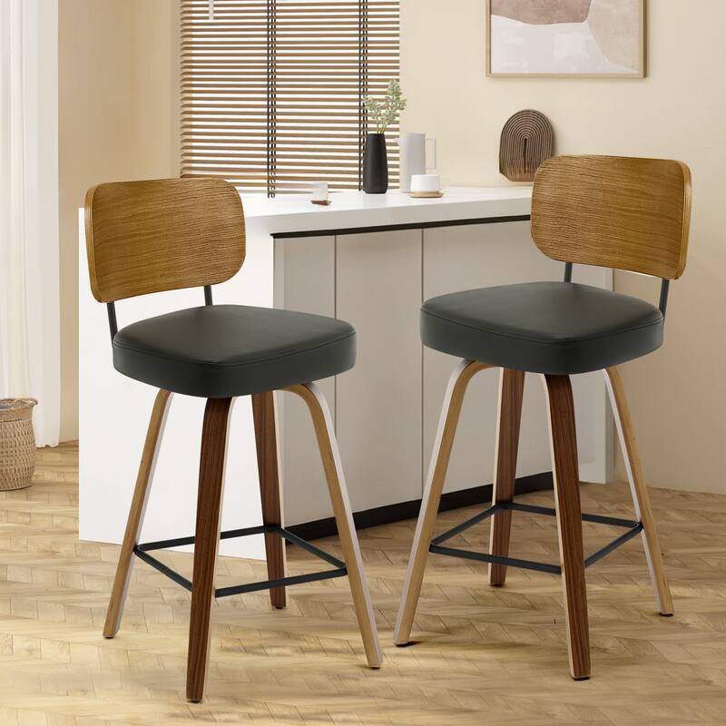 26" Swivel Upholstered Counter Height Bar Stool - 36.4" H x 17.1" W x 20" D